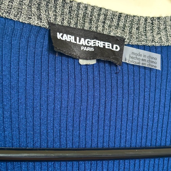Karl Lagerfeld Blue Cardigan Sweater - Picture 3 of 5